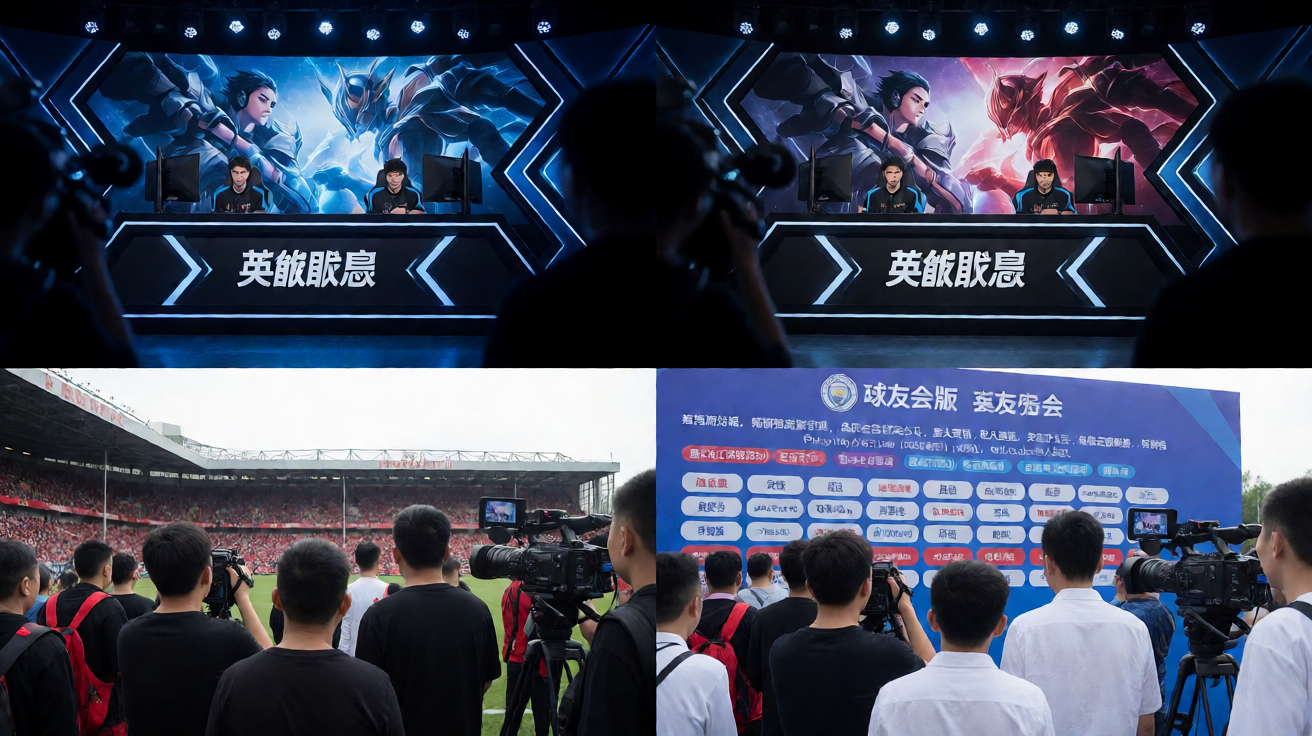 电竞比赛现场，选手在舞台上激烈对战